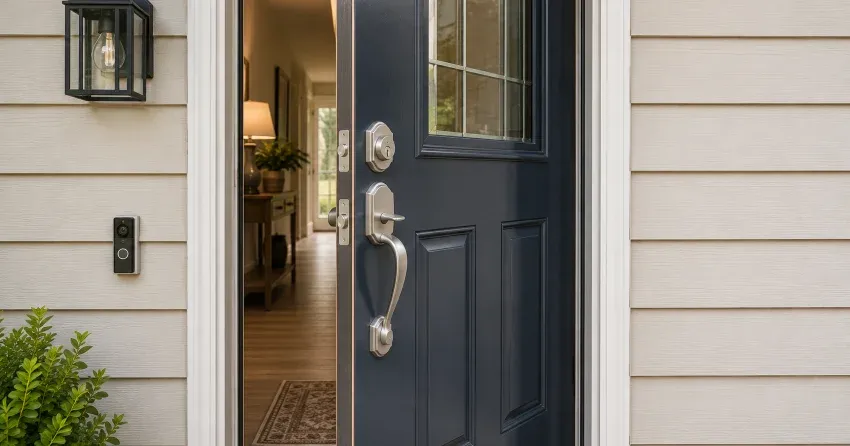 energy-efficient exterior door upgrade installation in Nelles Estates, Grimsby